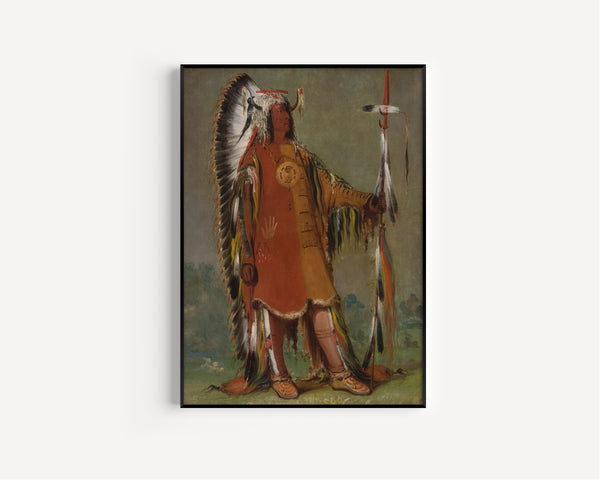 George Catlin — Máh-to-tóh-pa, Four Bears, Second Chief, in Full Dress | Western Art Print