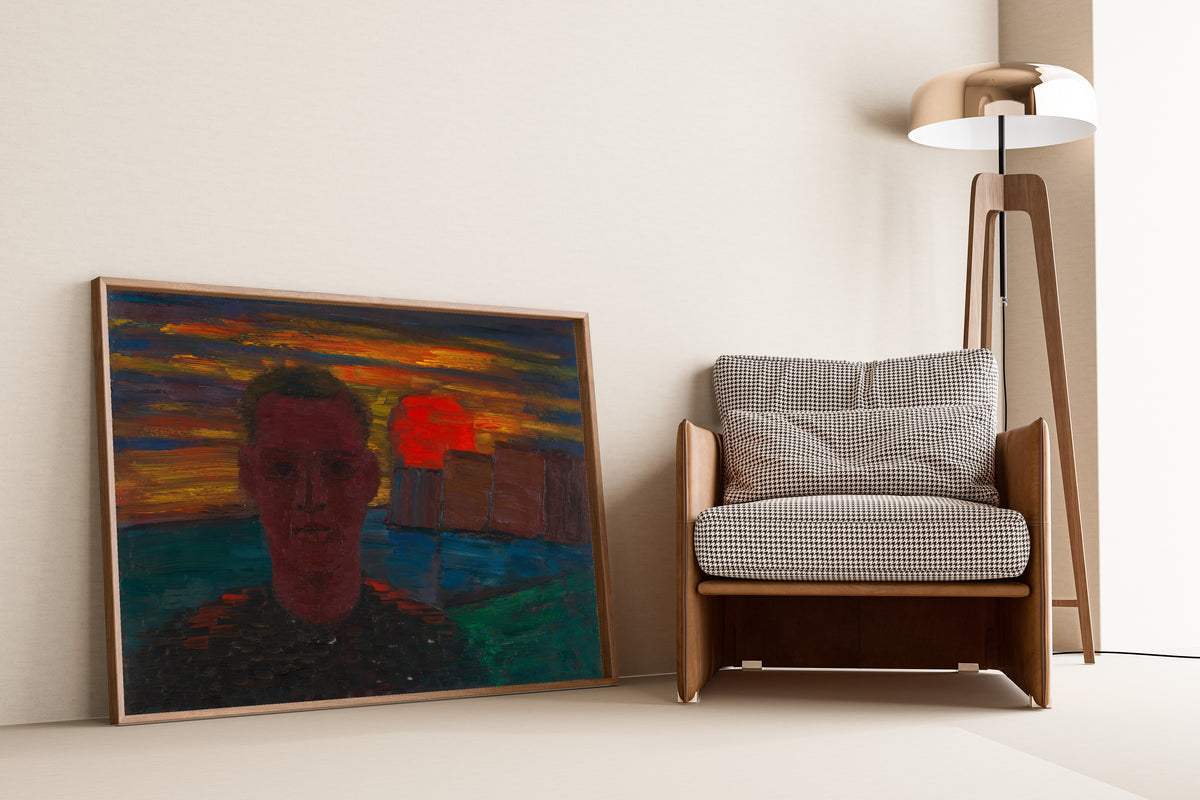 Karl Wiener — Männliches Porträt (Male Portrait at Sunset) | Expressionist Art Print