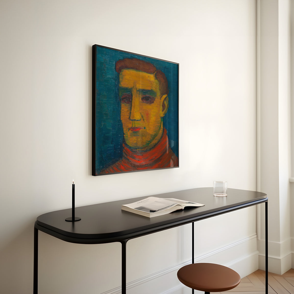 Karl Wiener — Männliches Porträt (Male Portrait in a Red Sweater) | Expressionist Art Print