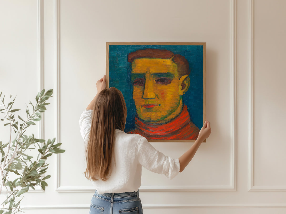 Karl Wiener — Männliches Porträt (Male Portrait in a Red Sweater) | Expressionist Art Print