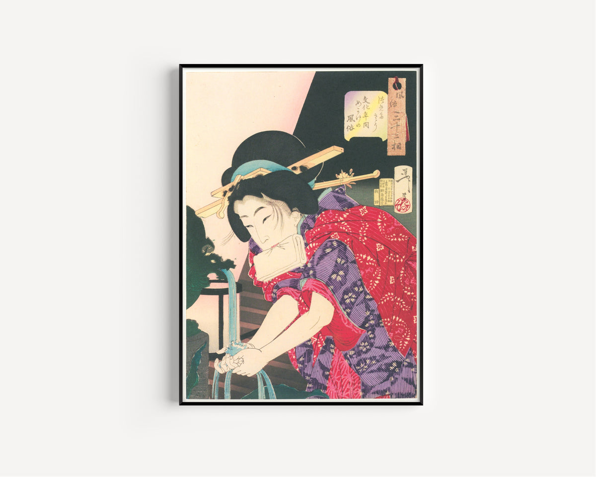 Tsukioka Yoshitoshi — Looks Cold | Japanese Woodblock Print (Ukiyo-e)