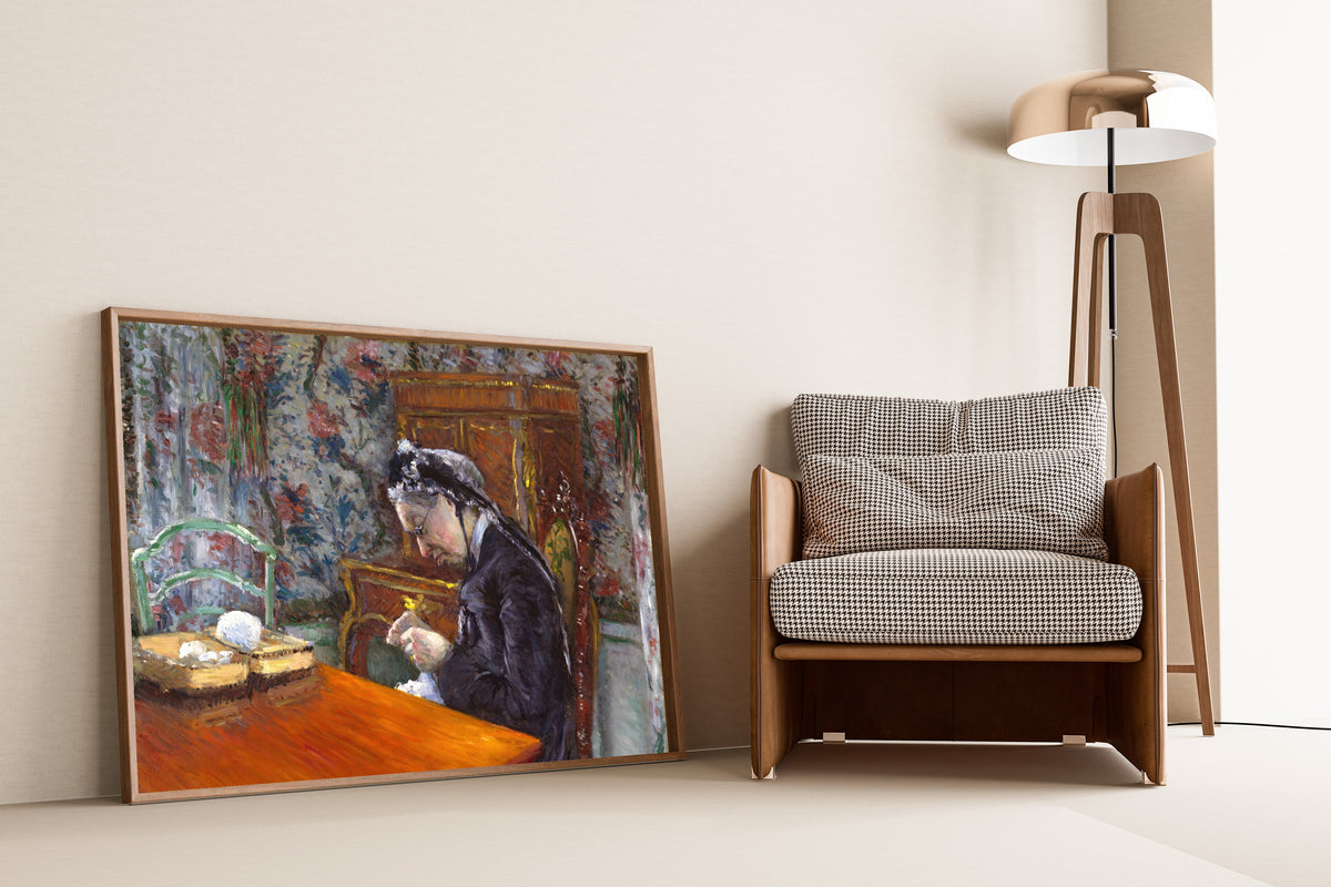 Gustave Caillebotte — Mademoiselle Boissière Knitting | Fine Art Print