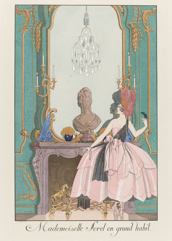 George Barbier — Mademoiselle Sorel en grand habit | Art Deco Fashion Print