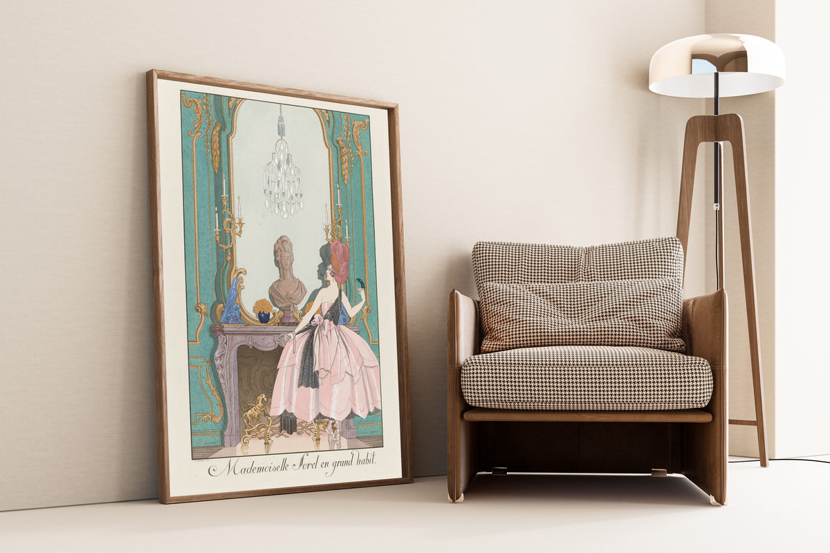 George Barbier — Mademoiselle Sorel en grand habit | Art Deco Fashion Print