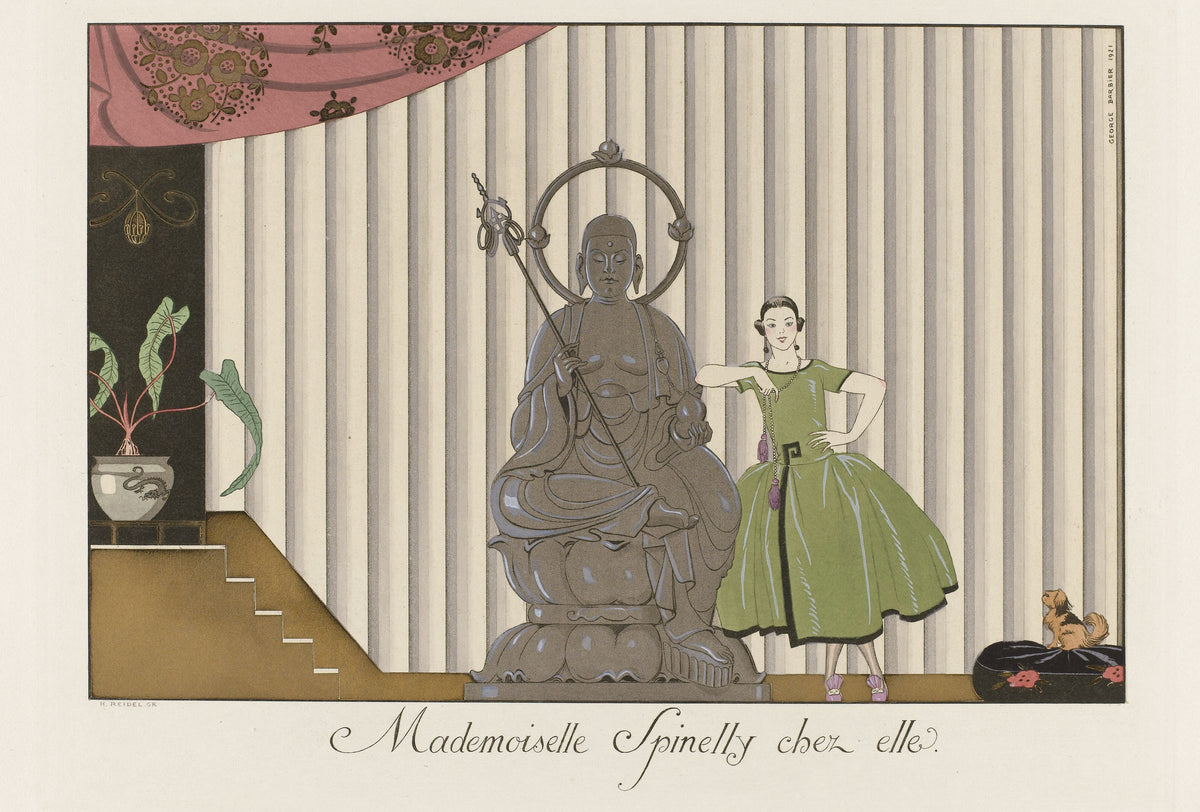 George Barbier — Mademoiselle Spinelly chez elle | Art Deco Fashion Print