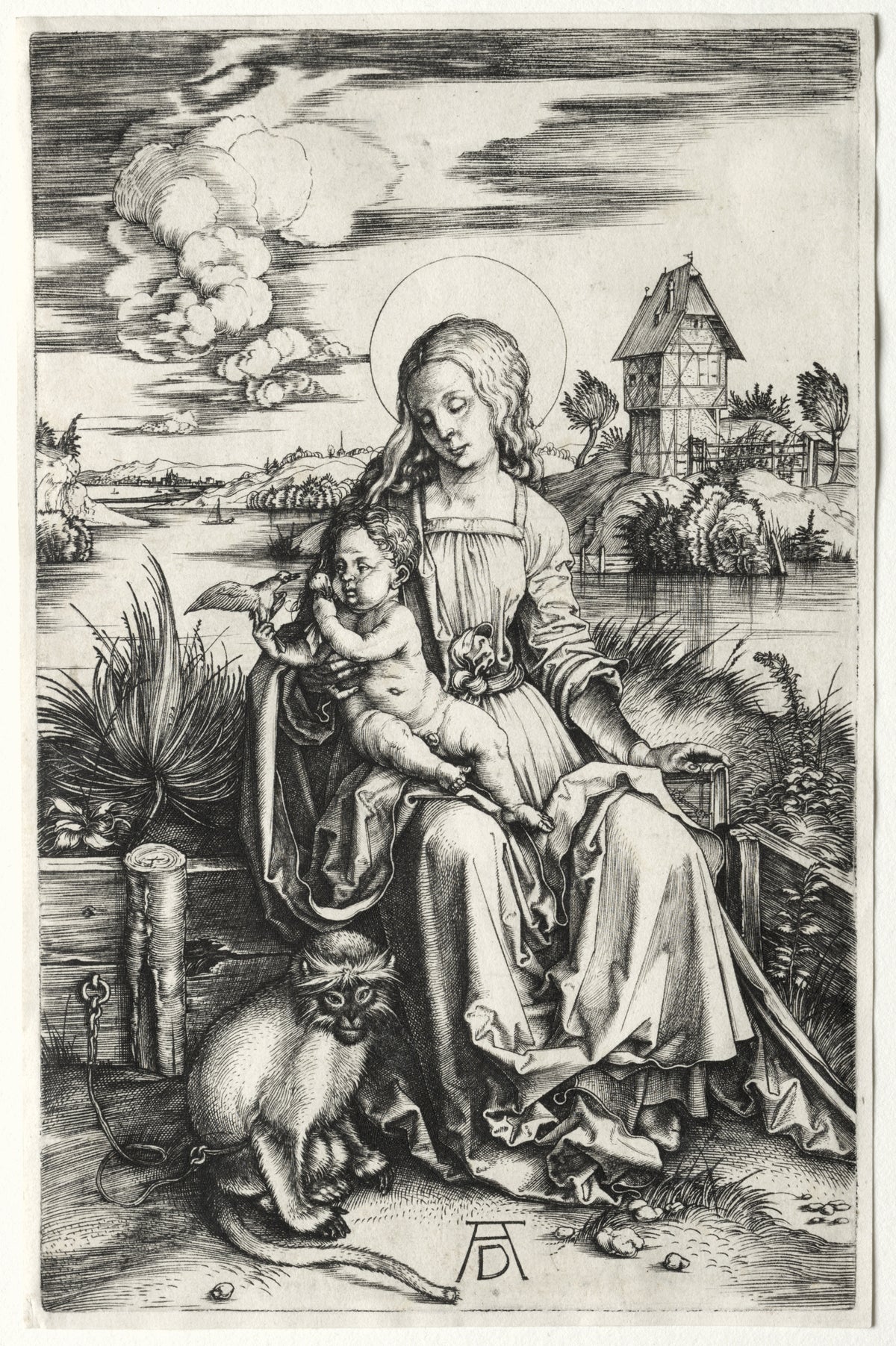 Albrecht Dürer — Madonna with the Monkey | Engraving Print