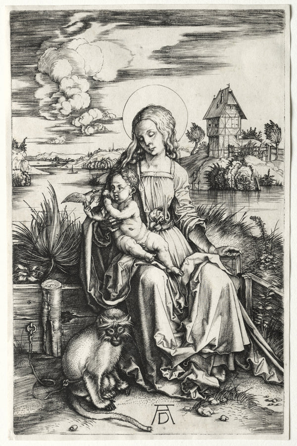 Albrecht Dürer — Madonna with the Monkey | Engraving Print