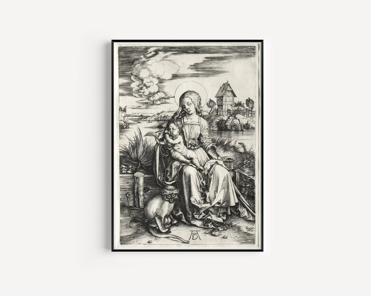 Albrecht Dürer — Madonna with the Monkey | Engraving Print
