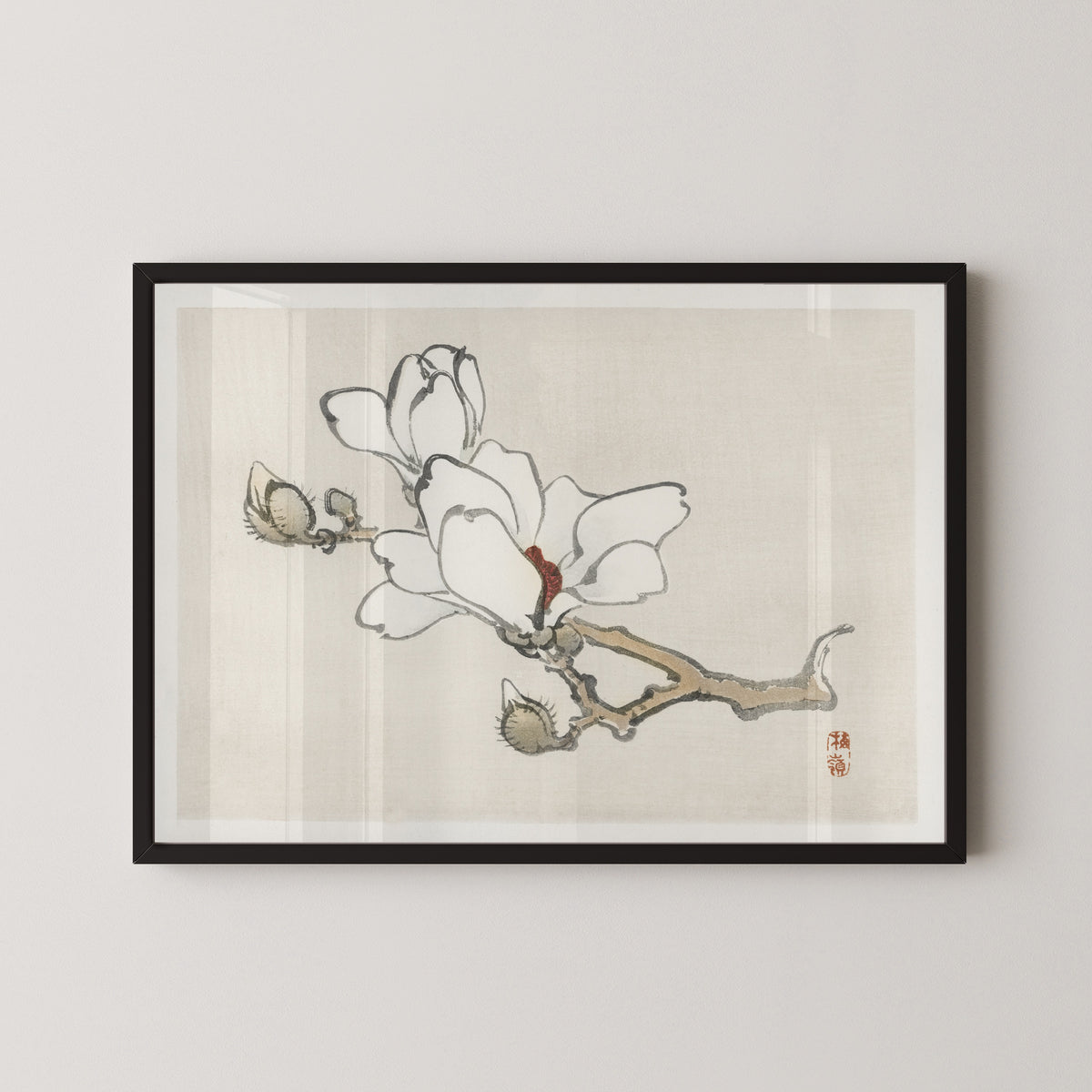 Kōno Bairei — Magnolia | Japanese Bird & Flower Woodblock Print