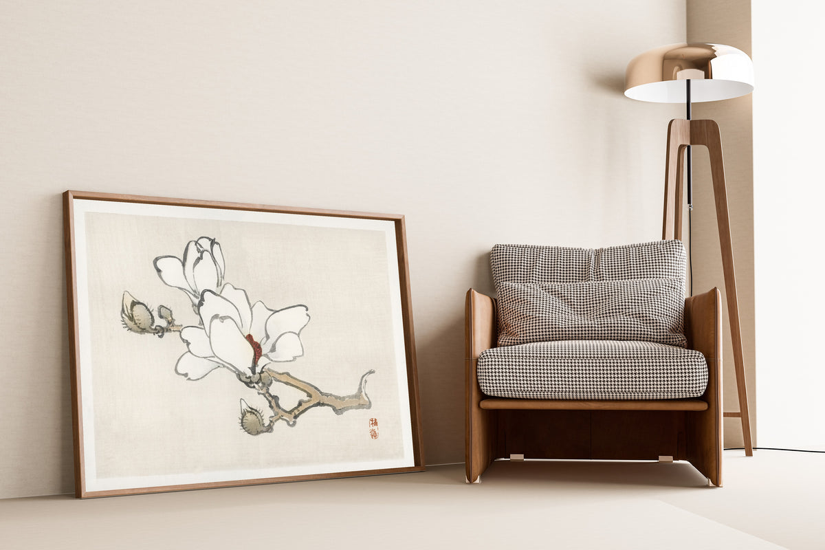 Kōno Bairei — Magnolia | Japanese Bird & Flower Woodblock Print