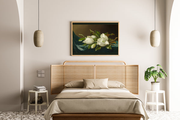 Martin Johnson Heade — Magnolias on Light Blue Velvet Cloth | Fine Art Print