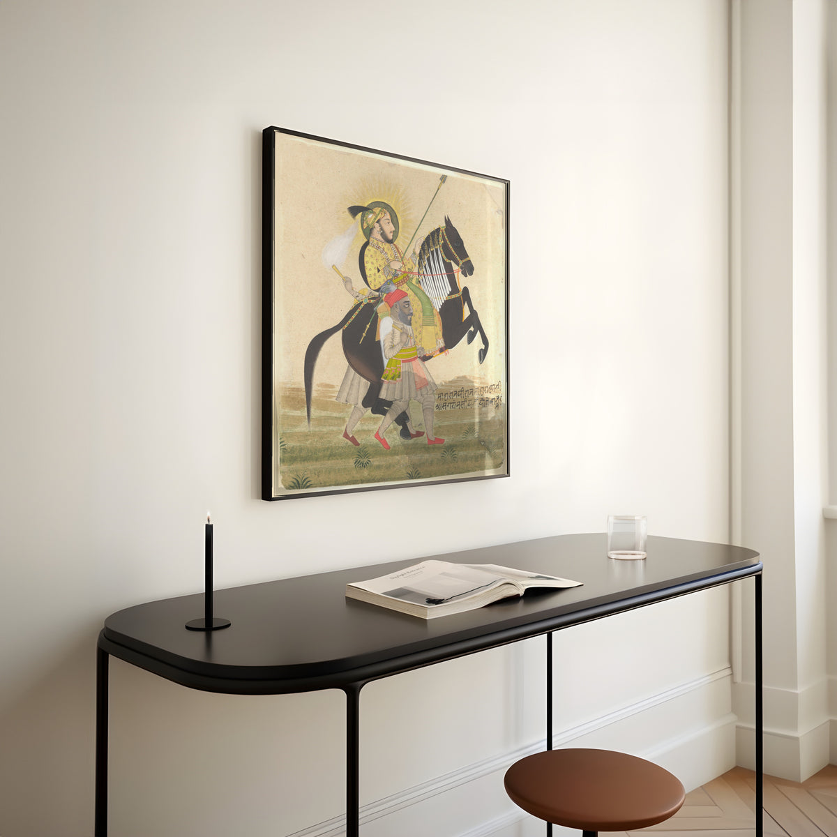 Stipple Master — Maharana Sangram Singh Riding a Prize Stallion | Indian Miniature Painting Print