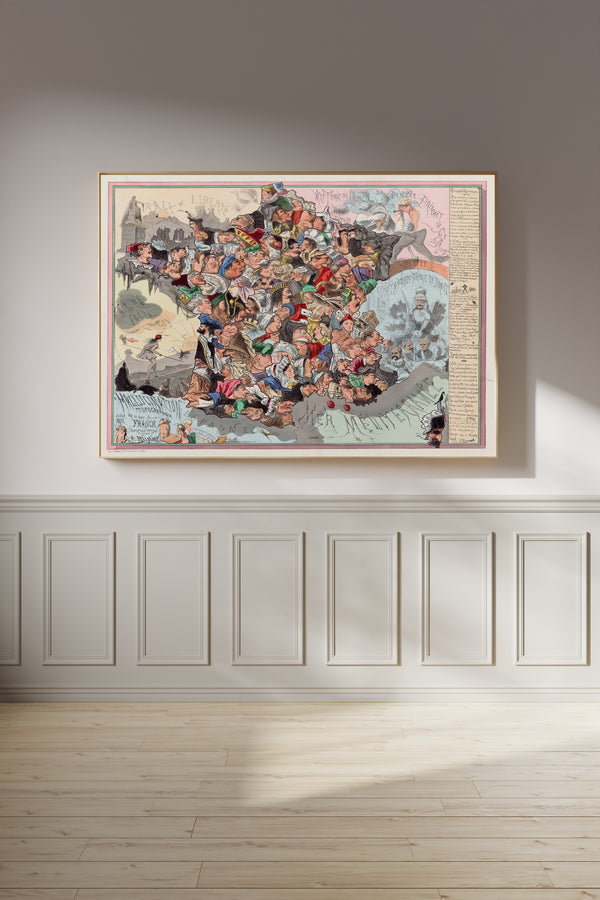 Achille Belloguet — Malédiction topographique sur la carte de France | Satirical Map Print