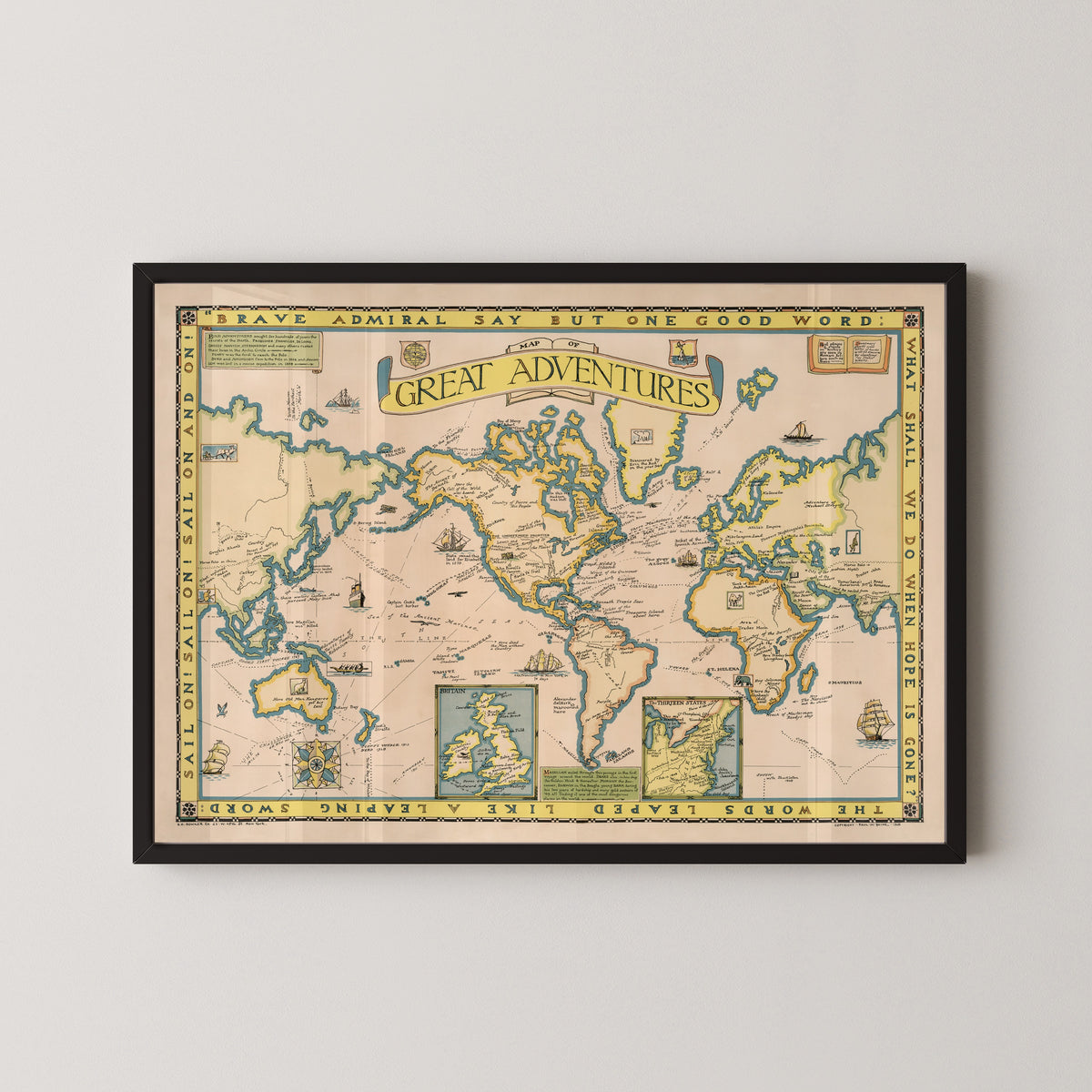 Paul Mayo Paine — Map of Great Adventures | Vintage Pictorial Map Print