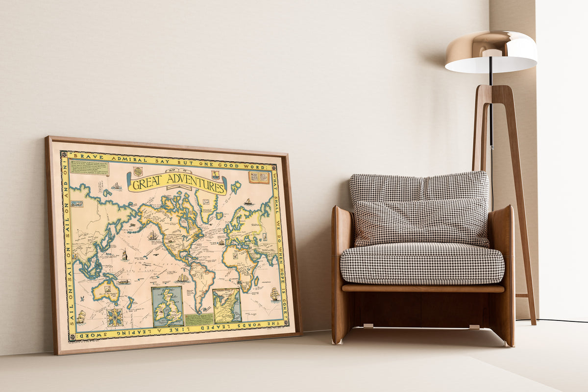 Paul Mayo Paine — Map of Great Adventures | Vintage Pictorial Map Print