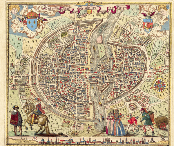 Melchior Rossignol — Map of Paris: The True Portrait of the City | Antique City Plan Print