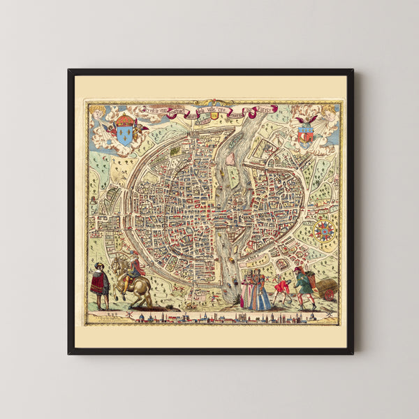 Melchior Rossignol — Map of Paris: The True Portrait of the City | Antique City Plan Print