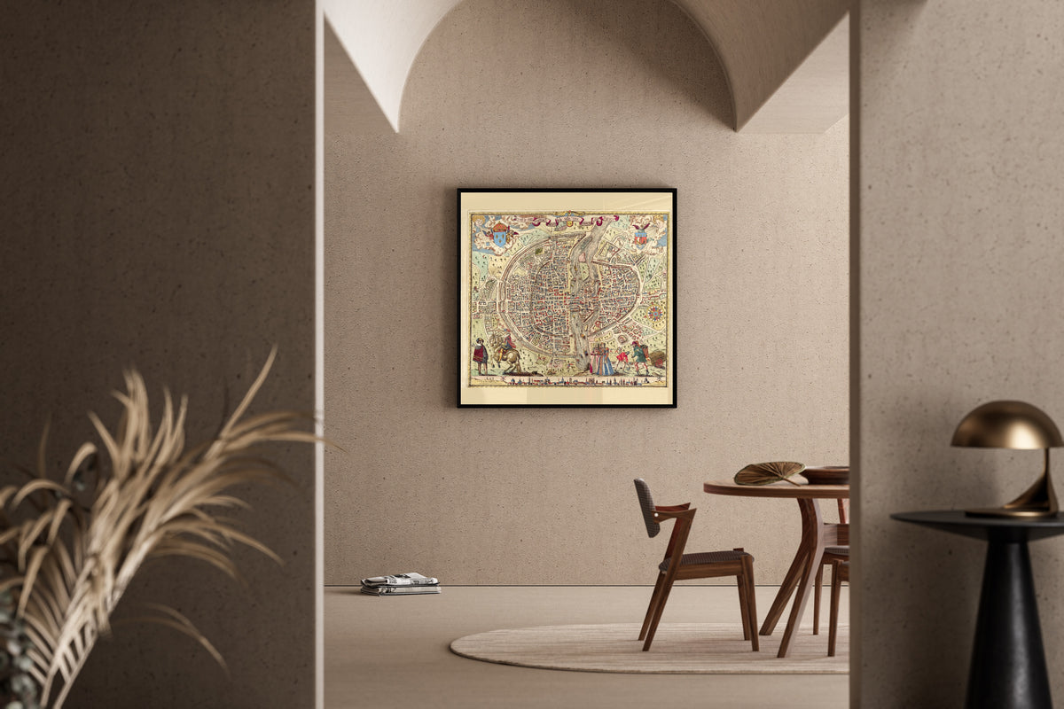 Melchior Rossignol — Map of Paris: The True Portrait of the City | Antique City Plan Print