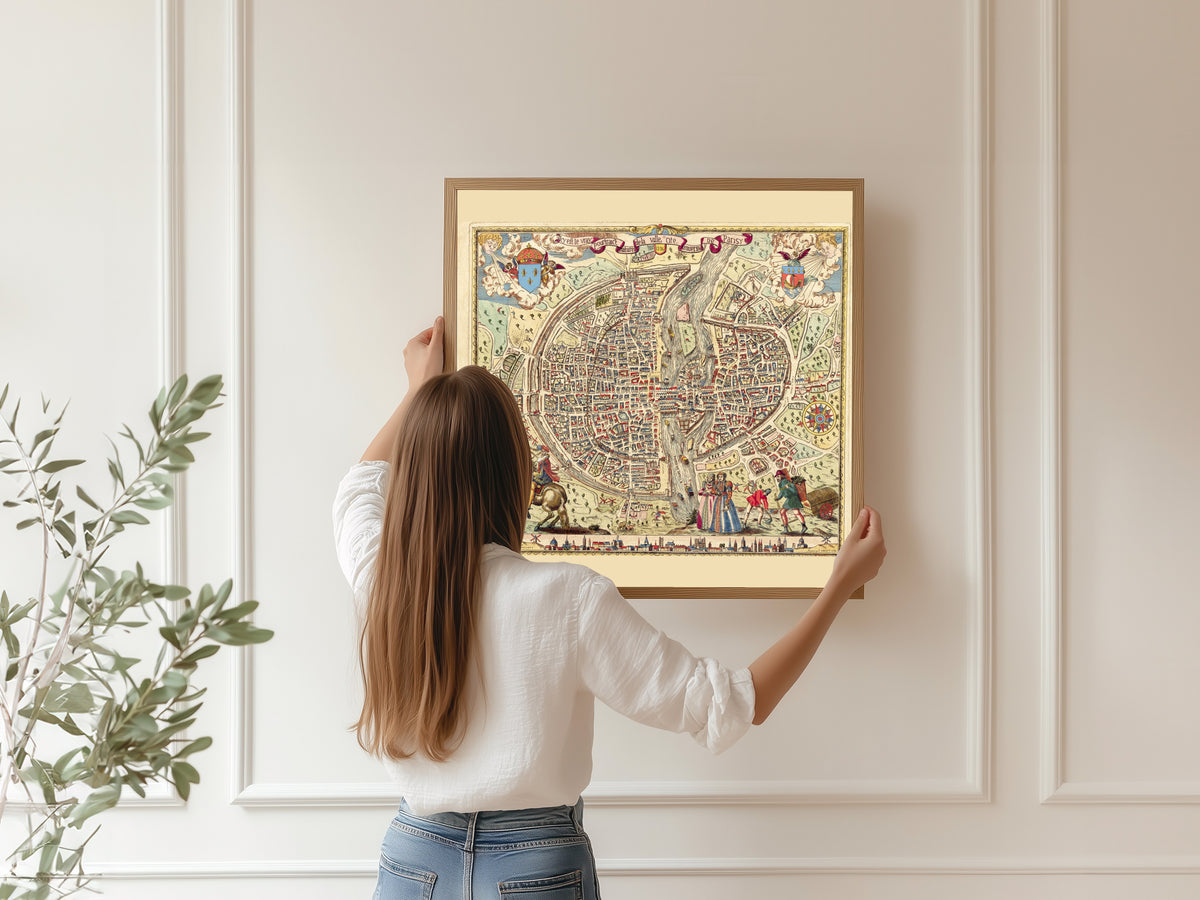 Melchior Rossignol — Map of Paris: The True Portrait of the City | Antique City Plan Print