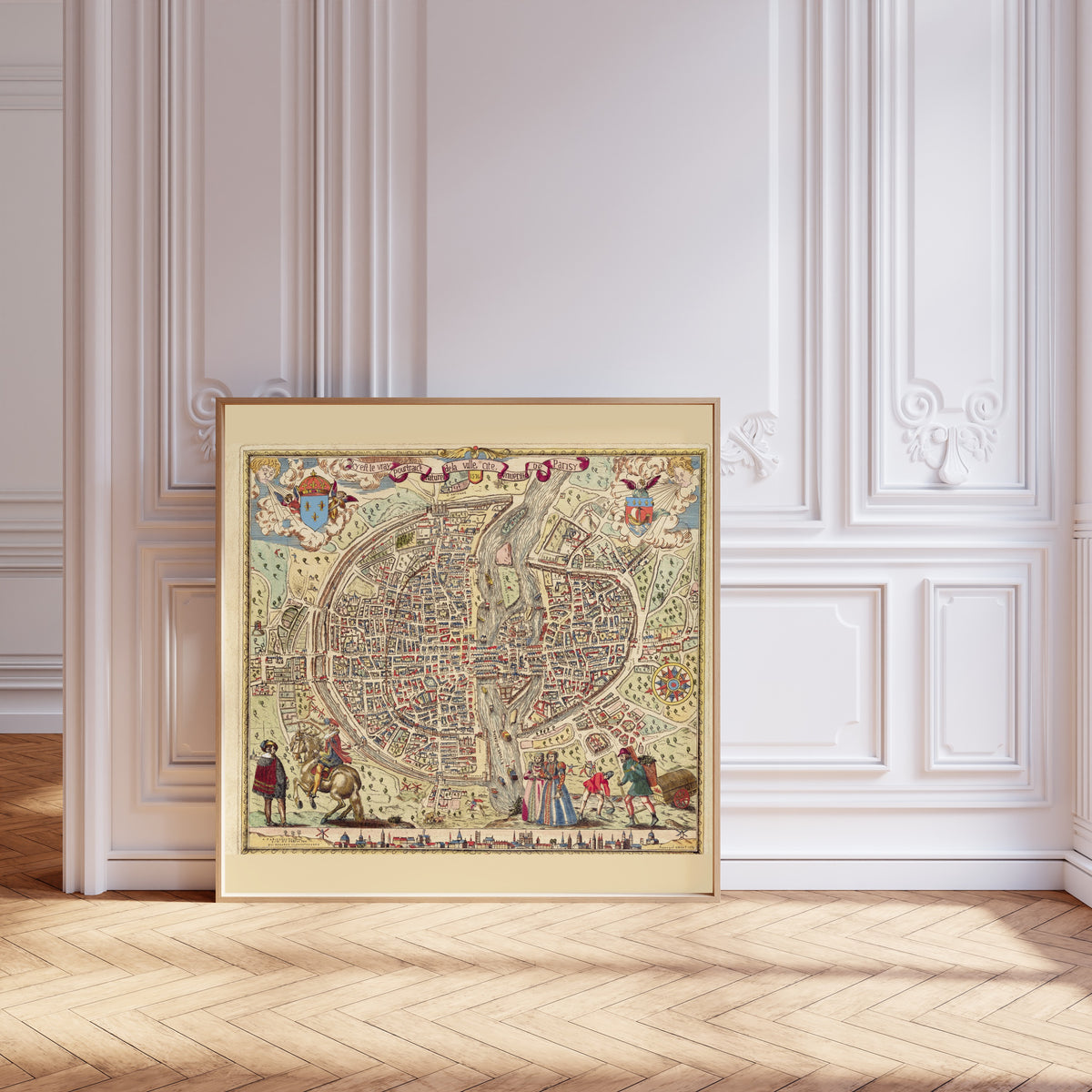 Melchior Rossignol — Map of Paris: The True Portrait of the City | Antique City Plan Print