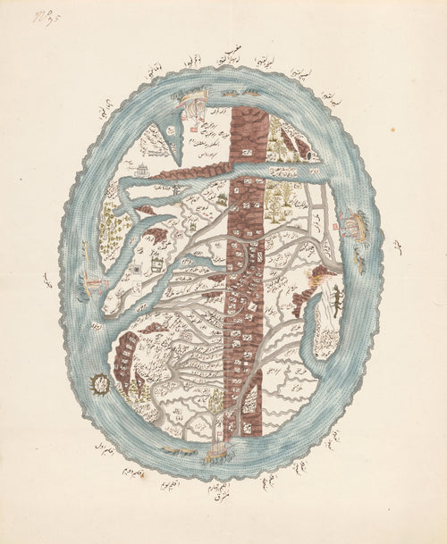 Map of the Islamic World | Manuscript World Map Print