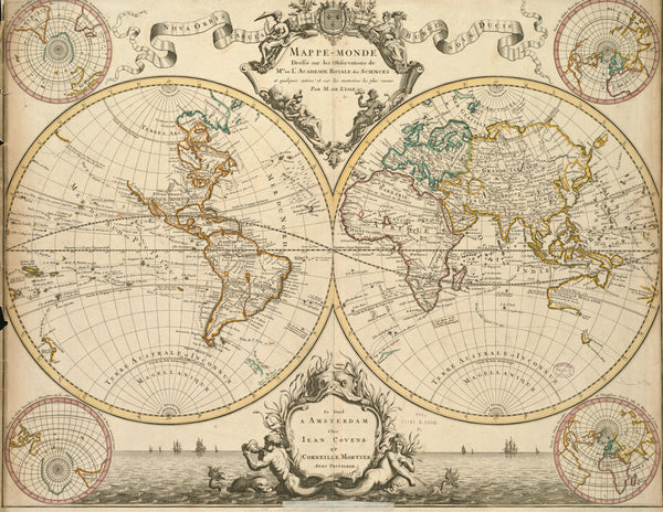 Guillaume Delisle — Mappe-Monde | Antique World Map Print