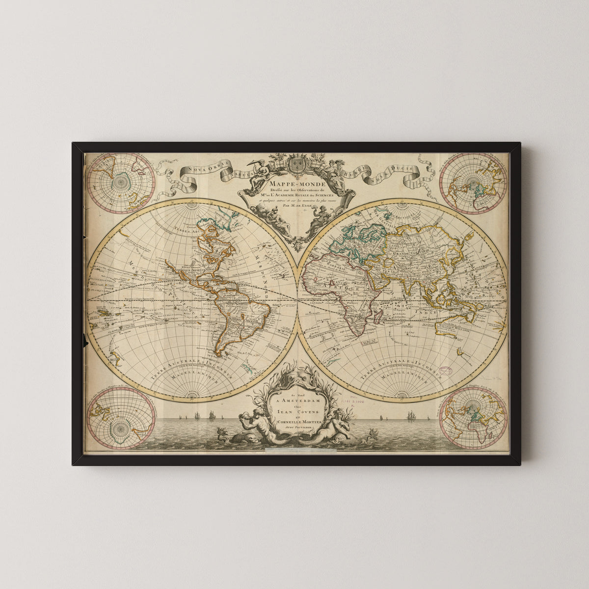 Guillaume Delisle — Mappe-Monde | Antique World Map Print