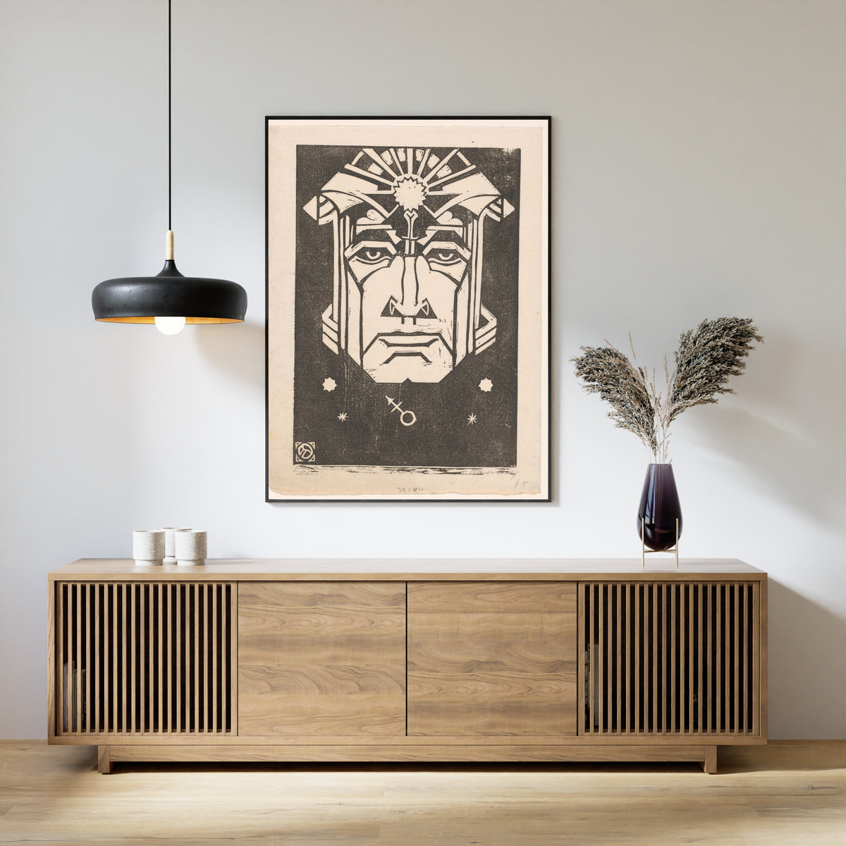 Henri van der Stok — Mars | Art Deco Woodcut Print