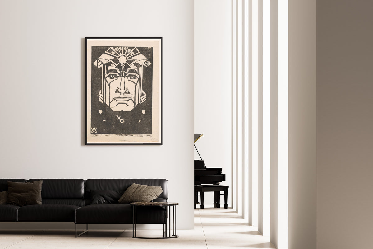 Henri van der Stok — Mars | Art Deco Woodcut Print