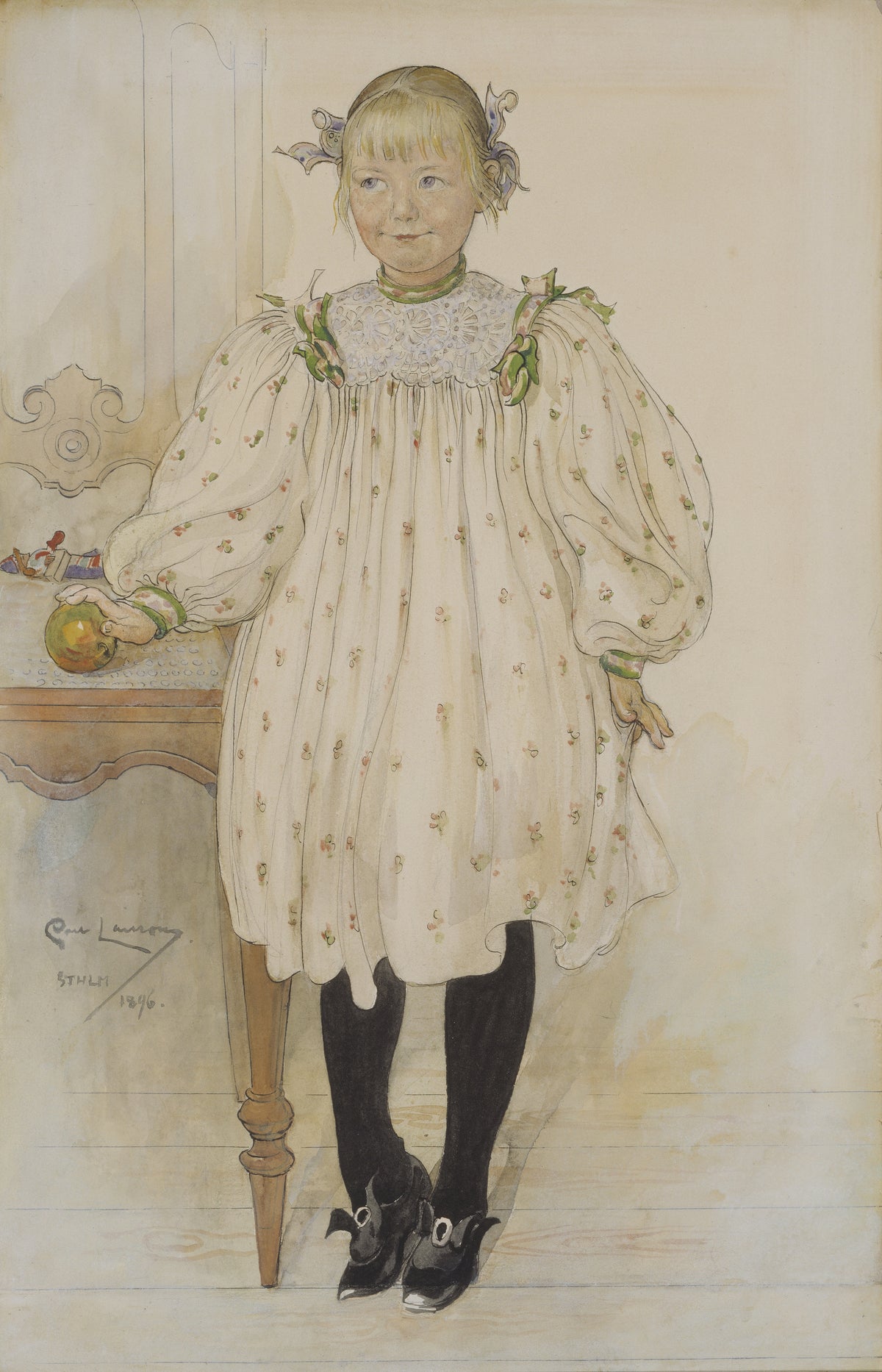 Carl Larsson — Martha Winslow as a Girl | Swedish Watercolour Print