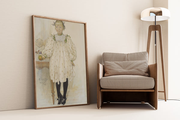 Carl Larsson — Martha Winslow as a Girl | Swedish Watercolour Print