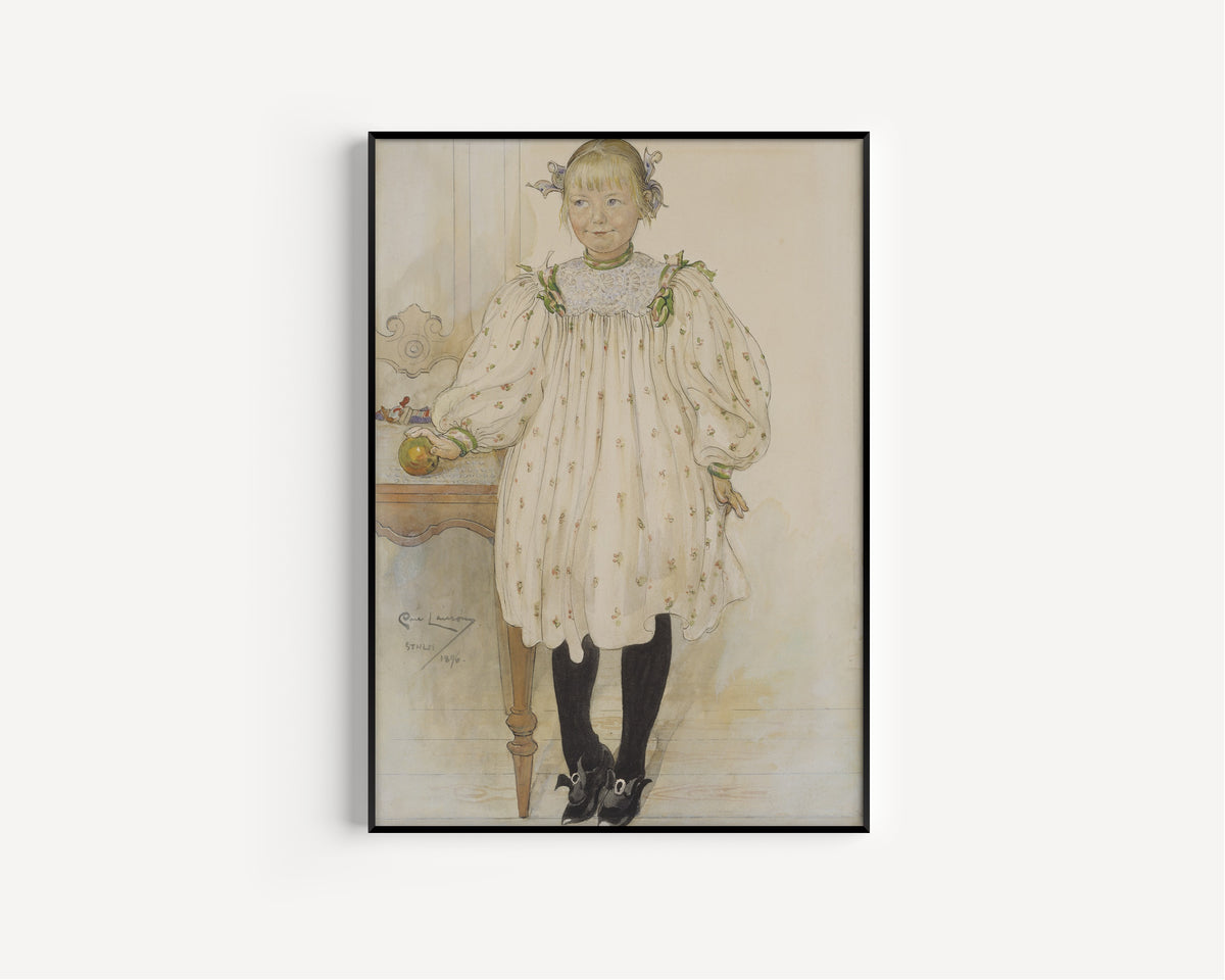Carl Larsson — Martha Winslow as a Girl | Swedish Watercolour Print