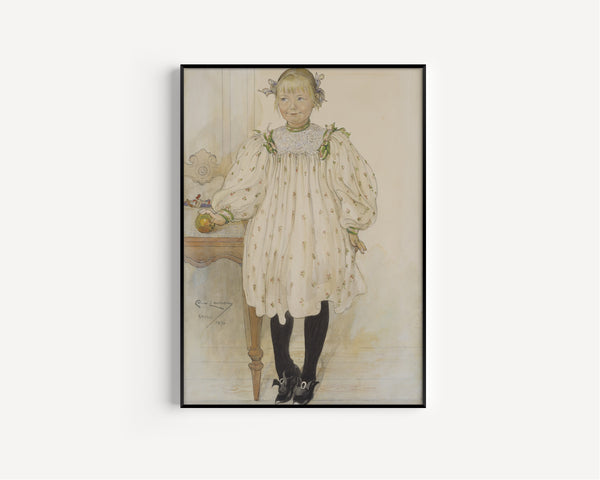Carl Larsson — Martha Winslow as a Girl | Swedish Watercolour Print
