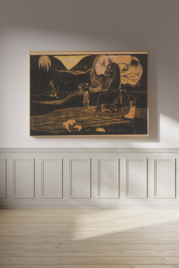 Paul Gauguin — Maruru (Offerings of Gratitude), Printed in Ochre and Black | Woodcut Print