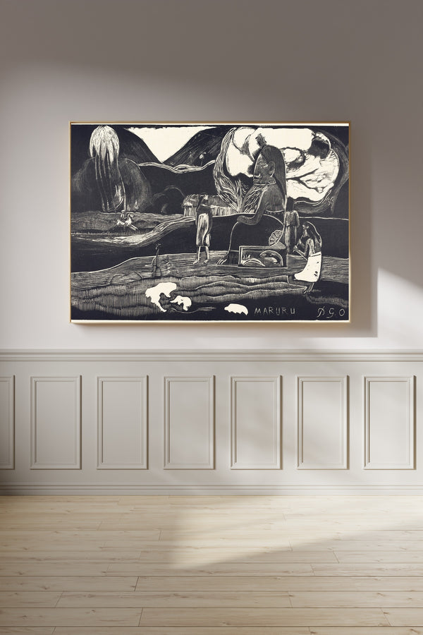 Paul Gauguin — Maruru (Thank You), Black and White | Woodcut Print