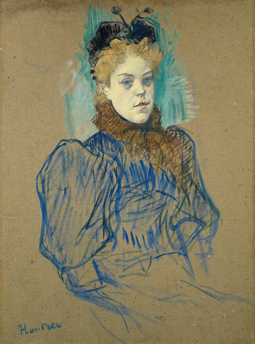 Henri de Toulouse-Lautrec — May Milton (Portrait in a Blue Dress) | Fine Art Print