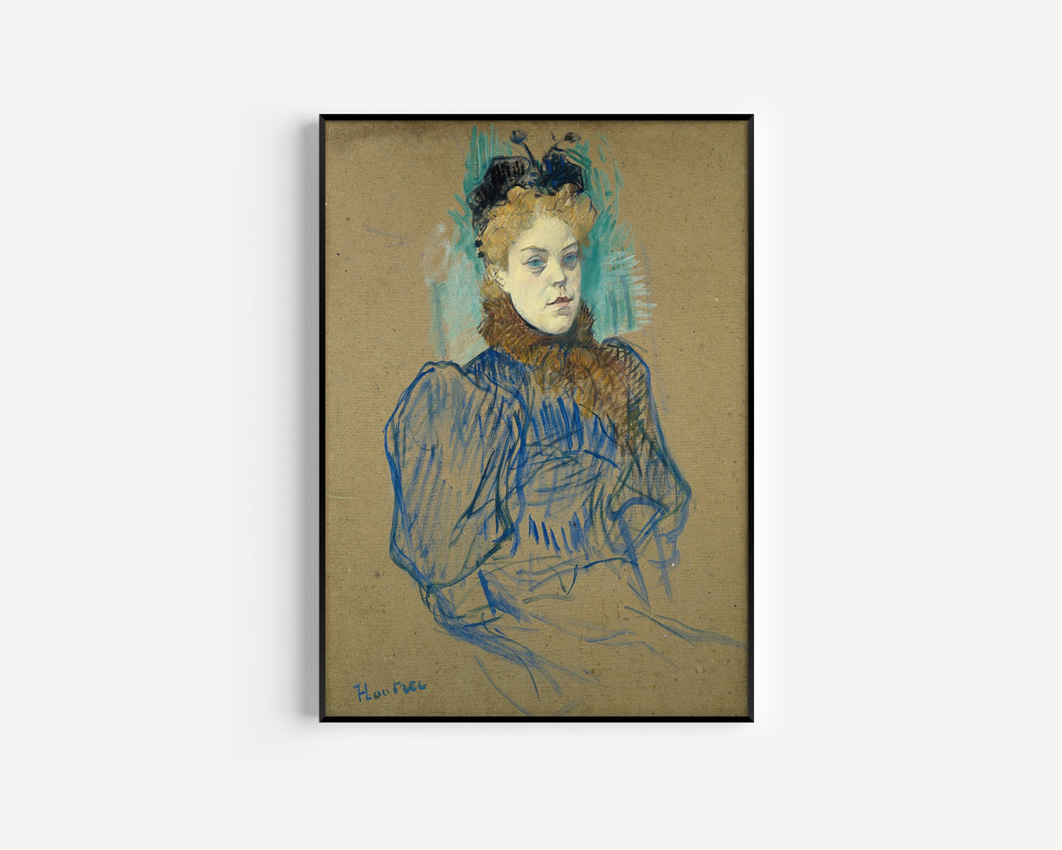 Henri de Toulouse-Lautrec — May Milton (Portrait in a Blue Dress) | Fine Art Print