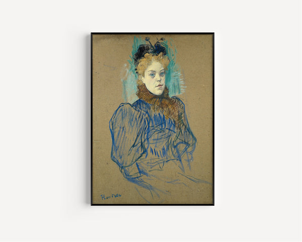 Henri de Toulouse-Lautrec — May Milton (Portrait in a Blue Dress) | Fine Art Print