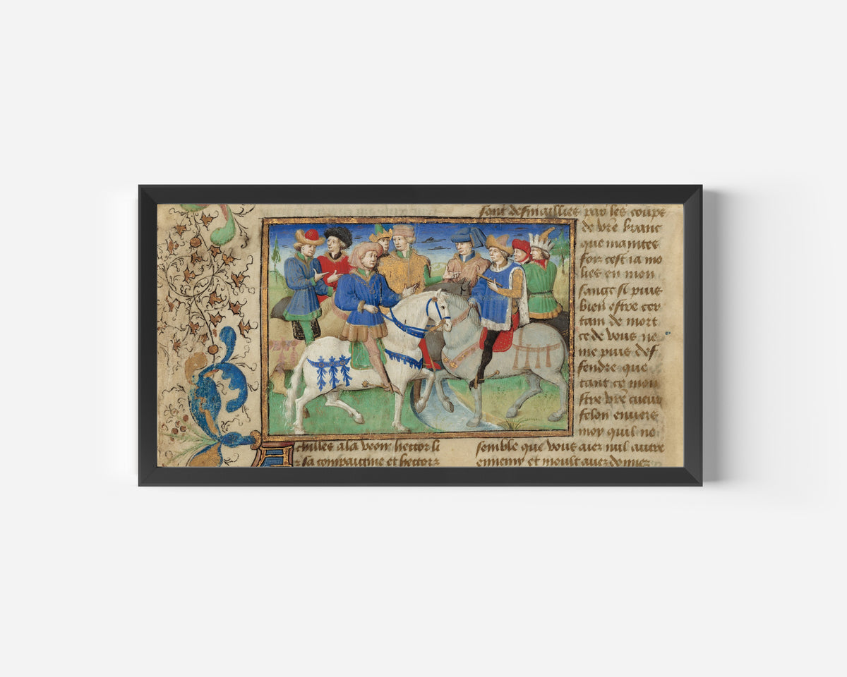 Master of Girart de Roussillon — Meeting of Achilles and Hector | Illuminated Manuscript Print