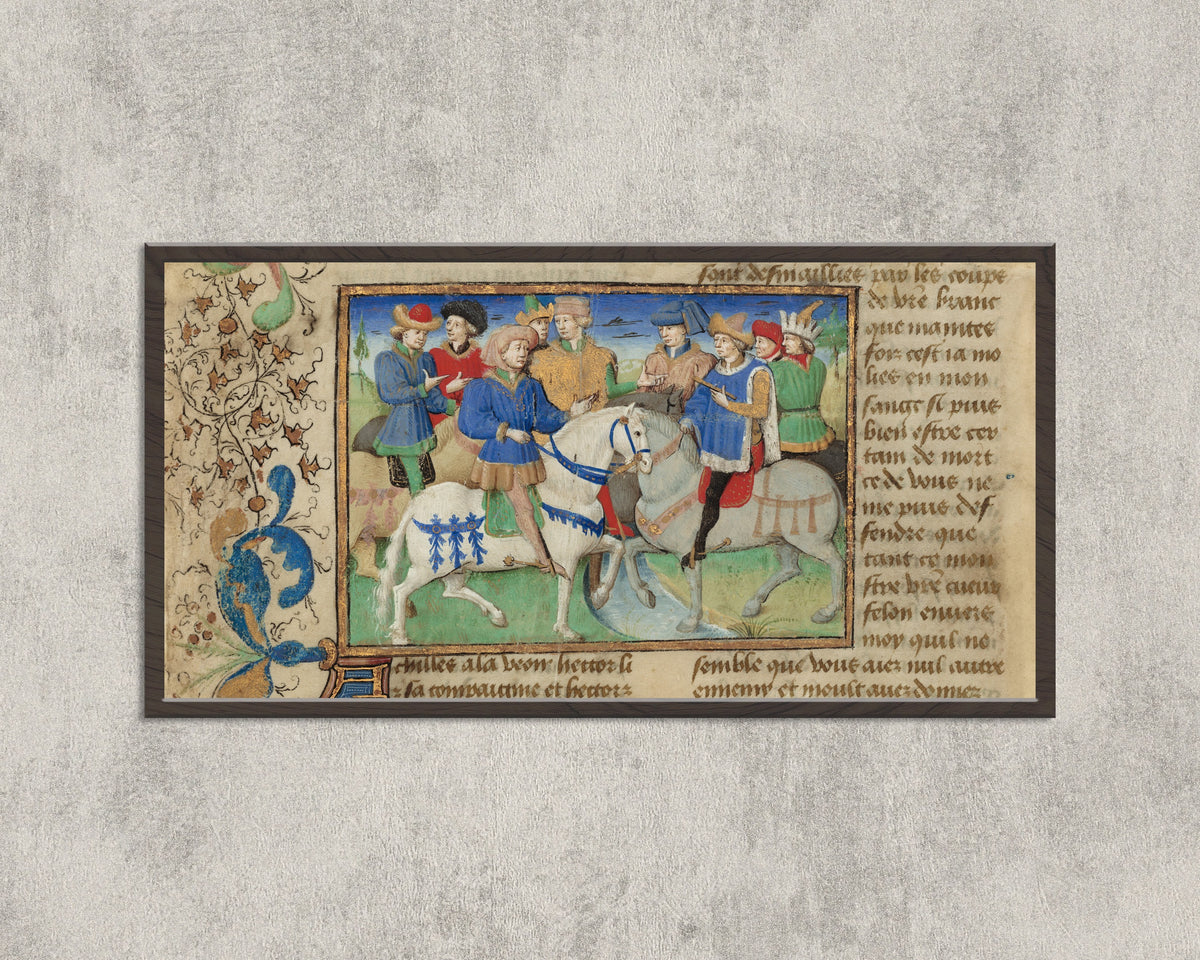 Master of Girart de Roussillon — Meeting of Achilles and Hector | Illuminated Manuscript Print