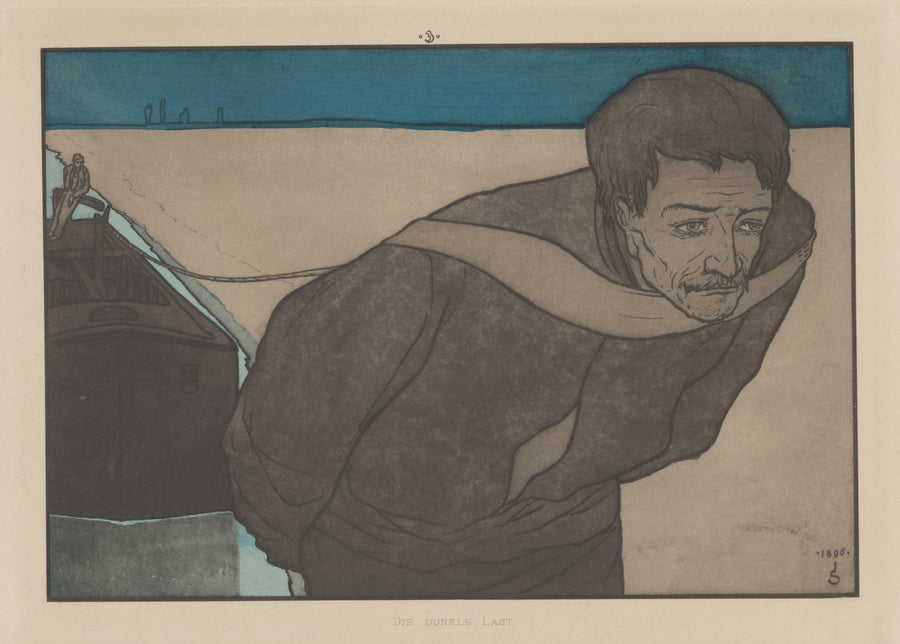 Joseph Sattler — Meine Harmonie: Plate 7 | Art Nouveau Print shown to scale on a wall above a sofa