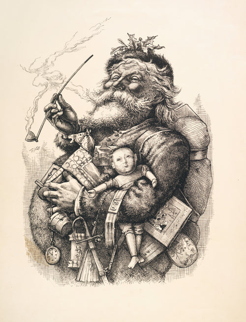 Thomas Nast — Merry Old Santa Claus | Vintage Christmas Print