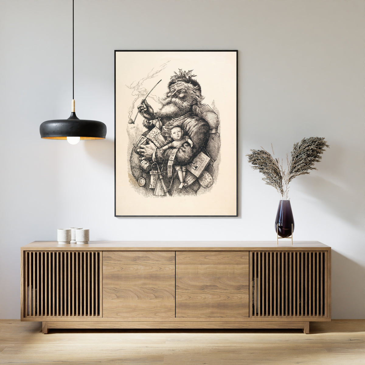 Thomas Nast — Merry Old Santa Claus | Vintage Christmas Print