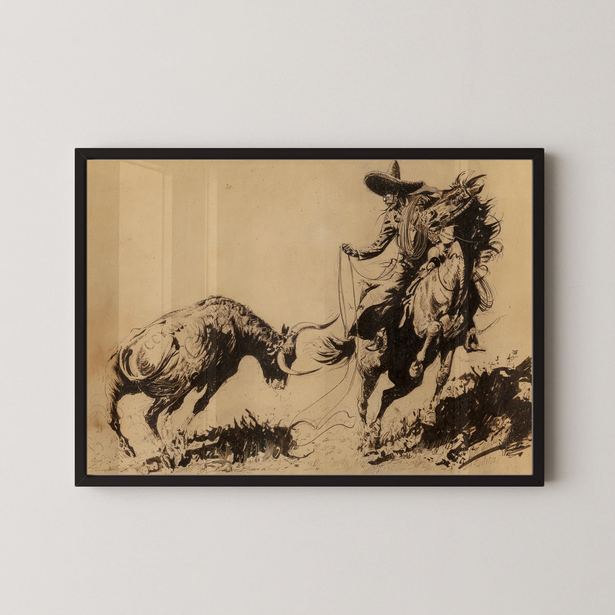 Edward Borein — Mexican Steer on the Prod | Western Art Print