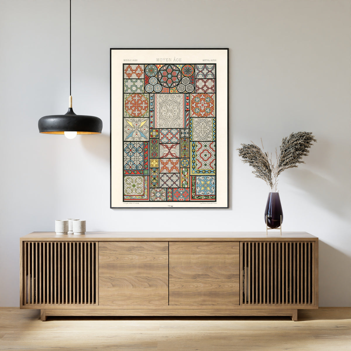 Auguste Racinet — Middle Ages (L'Ornement Polychrome plate) | Chromolithograph Print