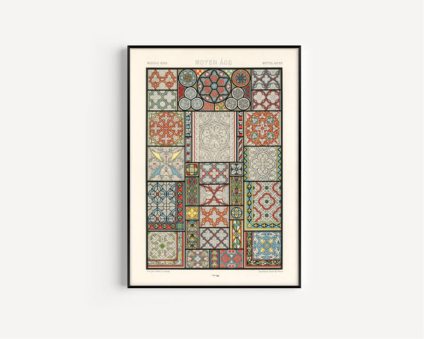 Auguste Racinet — Middle Ages (L'Ornement Polychrome plate) | Chromolithograph Print