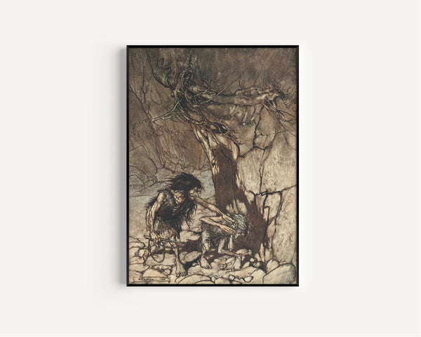 Arthur Rackham — Mime, Howling | Wagner Illustration Print