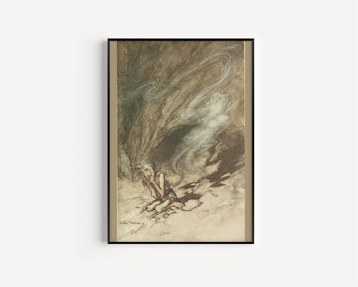 Arthur Rackham — Mime Writhes Under the Lashes He Receives | Wagner Illustration Print