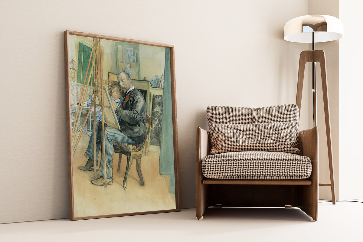 Carl Larsson — Mirror Image with Brita | Swedish Watercolour Print