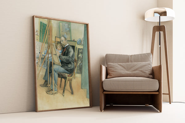 Carl Larsson — Mirror Image with Brita | Swedish Watercolour Print